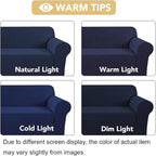 H.VERSAILTEX Stretch Oversized Sofa Cover 1 Piece Sofa Slipcovers for Living Room Feature Thick Checked Jacquard Fabric with Elastic Bottom, Sofa X-Large - Navy