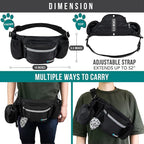 PetAmi Dog Fanny Pack, Treat Pouch for Dog Walking, Training, Built in Poop Bag Dispenser, Water Bottle Holder, Collapsible Bowl, Pet Treat Waist Belt for Hiking, Running, Kibbles (Black)