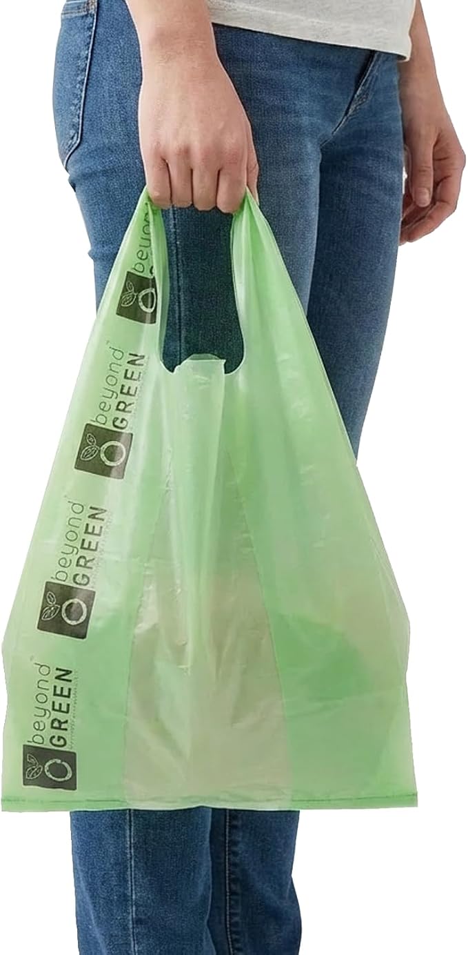 Title: beyondGREEN Dog Poop Bags With Handles, Unscented Large Dog Waste Bags, Wide & Thick Pet Waste Bags with Easy-Tie Handles, Heavy Duty Leak-Resistant Bags for Dogs & Cats, 100 Count