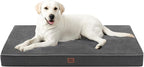 EHEYCIGA Extra Large Memory Foam Dog Bed Mat, 44x32Inch, Dark Grey | High Density Egg Crate Foam, Waterproof Liner, Washable Removable Cover, Non-Slip Bottom, Fits Floor, Camping, Sofa and Car