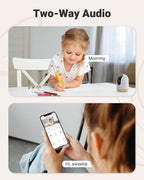 MUBVIEW 5MP Indoor Pan-Tilt Security Cameras, Dual-Band WiFi, 2-Pack | Phone app, for pets and baby rooms, night vision, 24/7 recording, 2-way audio, motion tracking