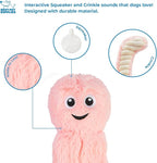 Best Pet Supplies Interactive Squeaky Dog Chew Toy, Ideal Dog Toys for Chewers, Small, Medium & Large Dogs, and Fetch Lovers - Octomutant (Pink), Large