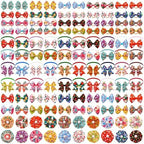 120PCS Christmas Dog Bows Bulk 20PCS Bowties with Adjustable Collar 40PCS Hair Bows 60PCS Flowers and Bowties Attachments for Girl Female Boy Male Dogs Grooming Accessories by JpGdn