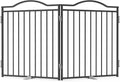 No Pawblems Full Metal Freestanding Pet Gate for Doorways | 2-Panel Foldable Indoor Metal Pet Fence for Extension, Extra Wide Puppy Gate for Stairs, Deck, Yard, 52" W x 30 H, Black