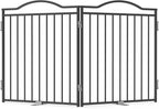 No Pawblems Full Metal Freestanding Pet Gate for Doorways | 2-Panel Foldable Indoor Metal Pet Fence for Extension, Extra Wide Puppy Gate for Stairs, Deck, Yard, 52" W x 30 H, Black