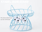 Set of 2 Elevated Ceramic Cat Dishes, Pink & Blue | Pink & Blue Set Detachable Bowls Elevated Design Whisker Friendly Non-Slip Pads