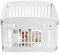 NEWBULIG Dog Playpen 4 Panel 24 Inch Puppy Fence, Indoors Outdoor Plastic Portable Pet Play Pen with Secure Locking Door for Small Medium Dogs for Yard, RV Camping