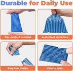 Best Pet Supplies Poop Bags for Dogs - Blue Strips, 150 Count | Scented, Leak-proof, Easy-Tear perforations, 15 Thick Bags per roll, Outdoor Walking & Travel, Fits Standard Holders