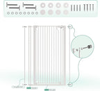 51" Extra Tall Cat Gate 28.5"-35" Wide, Auto Close, Pressure Mounted, for Cats & Small Dogs, Hallway, Stairs, Kitchen,Pet Gate,White