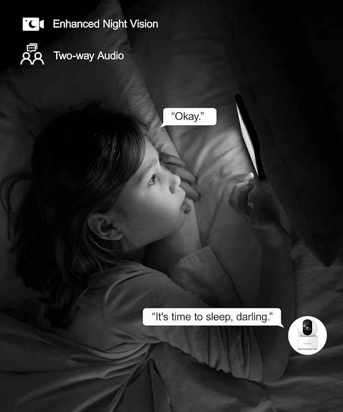 GALAYOU Indoor Camera, Pet Camera for Home Security in 2K, 2.4GHz WiFi, G2 | Nanny Camera/Baby Monitor with Night Vision, Siren, 24/7 TF Card Storage, 360° PTZ, Supports Alexa and Google Assistant