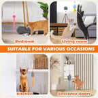 Interactive cat toy, Electric cat teaser, Door clip, 2 Motion modes,Gray | 360° Rotation • Random Jumping • Type-C Rechargeable • Door Clip Design • For Indoor Cats