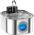 Cat Water Fountain Wireless,Stainless Steel-Rechargeable- Battery Operated Cat Water Fountain,108oz/ 3.2l Automatic Cordless Pet Fountain,Pet Fountain with 4200 Mah Battery