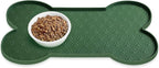 PWTAA Dog Food Mat Anti-Slip Silicone Dog Bowl Mat Thicker Pet Placemat Waterproof Cat Feeder Pad with Raised Edge Puppy Kitten Feeding Mats Suitable Small Medium-Sized Dogs Cats Eating Tray