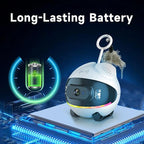 Pet Camera Robot with Cat Teaser: Battery-Operated, Movable with Phone App, 2-Way Talk, Video/Photo, Night Vision