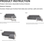 Easy-Going Reversible L-Shape Sectional Couch Cover, Large, Coffee/Coffee | Soft Sofa Slipcover For Dogs, Fits Left/Right Chaise Lounge Protector, Water Resistant Mat For Living Room