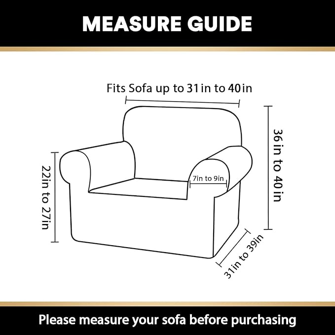 Stretch Armchair Covers for Chairs Slipcovers for Living Room Couch Covers for Chair Protectors Cover for Dogs/Pets/Kids, Feature Checks Pattern Jacquard Bouncy, Thick and Soft,Macchiato