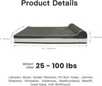 Laifug Orthopedic Dog Beds for Large Dogs,4.5" Memory Foam Dog Beds,Durable Water Proof Liner Removable and Washable, Nonskid Bottom, Grey 46"x28"x8"