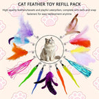 40 Pcs Cat Toys - Cat Wand Toy Replacement Feather Worm | Cat Fishing Pole Toy, Cat Wand Feather Attachment/Cat Toy Wand Caterpillar Attachment/Cat Fishing Pole Toy Tassel Attachment