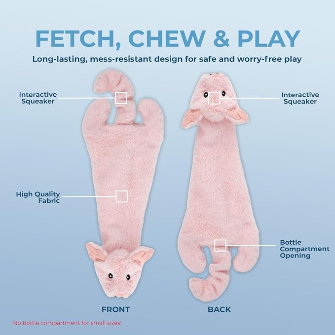 Best Pet Supplies Squeaky Dog Toys with Soft Durable Fabric for Small, Medium and Large Pets Interactive Toy for Indoor Play, Supports Active Biting and Play - 1Wild Duck, Pig, Medium