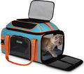 Petskd Top-Expandable Pet Carrier 19"x13"x9" Airline Approved, Blue | for Southwest Allegiant Airlines, Lockable Safety Zippers and Anti-Scratch Mesh, Pets Under 12 Lbs