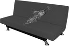 Easy-Going 100% Waterproof Futon Cover, Stretch Futon Slipcover Large | Dual Waterproof Armless Futon Couch Cover, Leakproof Sofa Bed Furniture Protector for Kids Pets Dog Cat, Dark Gray