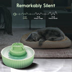 Lawfery Ceramic Cat Water Fountain, 2.1L/71oz Cupcake Pet Fountain | 3 Carbon Filters, 2 Quiet Pumps, Heavy Ceramic Body, and 360° Drinking Area, Drinking Bowl for Indoor Cats and Small Dogs