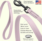 Dogline Biothane Waterproof Dog Leash Strong Coated Nylon Webbing with Black Hardware Odor-Proof Easy to Clean High Performance for Small or Large Dogs Made in USA 4 or 6 ft Lead, Pastel Purple