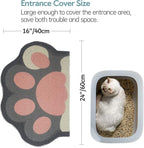 Cute Cat Litter Mat 24”x16”, Litter Box Mat, Litter Trapping Mat, Soft on Kitty Paws, Easy Clean, Anti Slip, Pet Accessories, Door Floor mats - Grey Pink