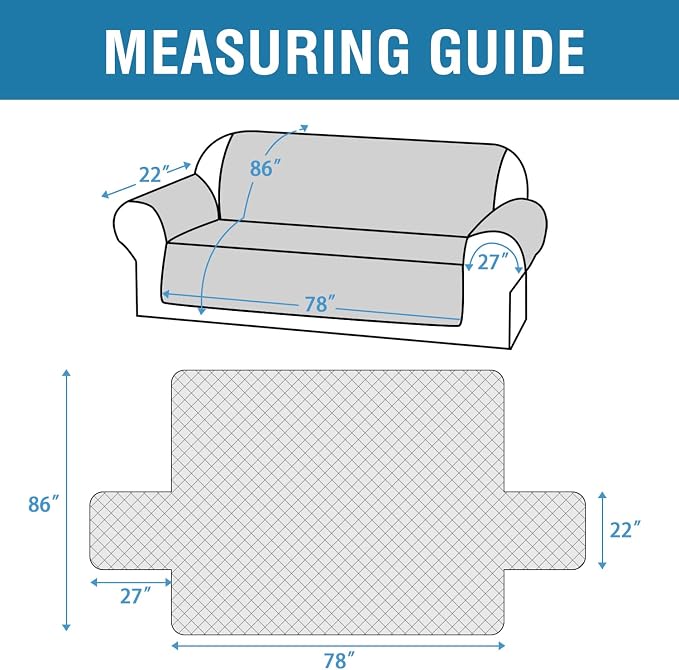 H.VERSAILTEX 100% Waterproof Couch Cover 4 Seater Sofa Slipcover Furniture Protector for Pets Kids Children Dog Cat with Non-Skid Backing (Oversized Sofa, Brown)