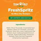 FreshSpritz Waterless Foaming Pet Shampoo with Aloe, No-Rinse Wash for Dogs, Cats & Small Pets - for Odor & Dander, Non-Sticky, Plant-Based Scent, Fast-Drying Grooming Foam - 250ml 8.5 fl oz