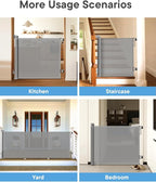Retractable Baby Gate for Stairs – 34" Height, Expands up to 71" Width, Safety Gate for Infants, Toddlers, Dogs & Pets, Easy Install, Gray Puppy Gate for Indoor & Outdoor Use, Gray | Extra Long Mesh Baby & Pet Gate with Anti-Crawling Hook, Safety Lock,...
