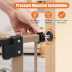 keny 29"-47.3" Extra Wide Baby Gate for Stairs, Auto Close Safety Dog Gate | Pressure Mounted No Drilling Pet Gate for Doorways, Easy Walk Through Stair Gate for Kids Todder, 30" Tall, Brown