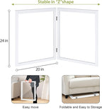 LZRS Clear Dog Gate for Indoor Use - Transparent Pet Fence with Solid Hardwood and Plastic Board, Stylish & Durable freestanding Pet Gate for Doorways, Stairs and Hallways-2 Panel White