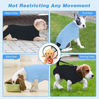 2 Packs Breathable Cotton Dog Recovery Suit for After Neuter Spay Abdominal Wounds Protector, Professional Anti-Licking Onesies for Male Female Pets Surgery Bandages, XL Black Blue Pure