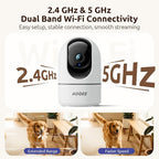 AOQEE 5G Cameras for Home Security Indoor, Pet Monitor w/Phone APP G5 2Pcs | Dual-Band Wi-Fi Indoor Camera with 24/7 TF Card Storage, 360 PTZ Auto-Tracking Pet/Dog/Cat/Puppy/Nanny, Motion Alert, Plug-in