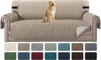 H.VERSAILTEX Reversible Sofa Cover Couch Cover for 3 Cushion Couch Water Resistant Furniture Protector for Pets Durable Sofa Slipcover with Non Slip Elastic Strap(Sofa, Khaki/Beige)