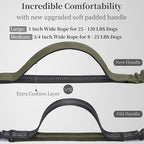 iYoShop Hands Free Dog Leash with Zipper Pouch, Dual Padded Handles and Durable Bungee for Walking, Jogging and Running Your Dog (Large, 25-120 lbs, Military Green)