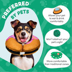 BENCMATE Inflatable Dog Cone Collar Alternative, Soft Dog Cone for Small Medium Large Dogs and Cats, Neck Recovery ECollar Donut Collar After Surgery (Small, Donut-Strawberry)
