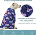 LovinPet Large Dog Pajamas, Four-Leg Stretch Onesie Bodysuit, Lightweight UV-Shielding Pajamas, Anti-Lick Calming Recovery Suit for Surgery, Pull-On for Medium and Large Breeds,Black Pink,3XL