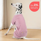 KYEESE Dog Pajamas Striped Clothes Pet PJS Lightweight Doggie Jammies 4 Legs Outfit Soft Dog Pajamas Cozy Pet Clothes Onesie Comfortable PJS for Medium Dogs Doggie Onesie,Green Striped, XX-Large