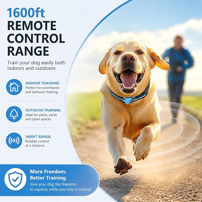 Shock Collar for Dogs, Dog Training Collar with Remote Control for 2 Dogs, 3 Training Modes with Beep, Vibration and Satic, Waterproof, Rechargeable for Large Medium