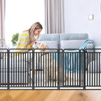 New Thickened Version Dog Playpen, 40 Inch Dog Fences for The Yard, Portable Outdoor Dog Playpen for Large/Medium/Small Dogs, Foldable Metal Dog playpen, with Doors (8 Panels, 40 Inch)