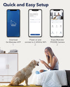 Indoor Security Camera 2K, Pet Camera with Phone App, WiFi Cameras for Home Security Camera for Dog/ Baby Monitor/Elder Pan Tilt, 5/2.4GHz, 24/7, 2-Way Talk, Human Detection, Motion Tracking, Cloud | Human Detection, Motion Tracking, 2-Way Talk, 24/7 W...