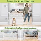 2 Pack Reinforced 55" Wide Retractable Baby Gates for Doorways to Prevent Crawling Under, Outdoor Retractable Gate, Mesh Child Safety Gates for Toddlers, Indoor/Outdoor Baby Gate for Deck/Porch/Patio