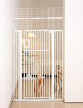 No Pawblems 71" Extra Tall Pet Gate, 29"-43" Wide Pressure Mounted, White | 1.37" Ultra Narrow Spacing, Auto-Close Tall Cat Gate for Doorway, Dual-Lock, One-handed Operation