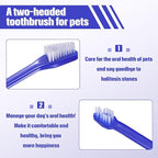 100 Pcs Dog Toothbrush Kit, Dual Head Bulk Pet Dental Supplies, Soft Bristle Long Handle Toothbrush for Adult Dogs, Oral Hygiene Teeth Cleaning Set for Most Pets, Small Medium Large Dogs and Cats