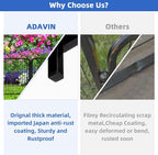 ADAVIN 48 in(H) Garden Fence Panels, 8 Panels Total 17.7 Ft(L), Heavy Duty Iron Metal Animal Barrier Fence, Fencing for Flowers Beds, Camping Fence, No Dig Garden Border Fencing for Yard（No Gate）