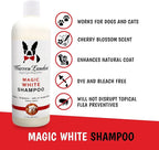 Warren London Magic White Dog Shampoo | Whitening Shampoo for White Dogs & Lighter Dog Coats | Puppy and Cat Safe Grooming Supplies | Cherry Scent | Made in USA | 17oz