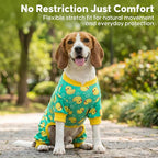 KYEESE Dog Pajamas Soft Dogs Clothes Pet Coat Velvet Dog Pajamas Small Sized Dogs Comfy Doggie Jammies Onesie Stretchy Doggie Pjs Pet Costume with Yellow Ducks Pattern, Small