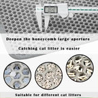 HCY&WLD Cat Litter Mat, Honeycomb Double Layer Litter Trapping Mat | Safe Materials, Soft on Paws, Waterproof Urine Proof Non-Slip, Protects Floors, Less Waste, Easy to Clean, Gray, 24" x 18"